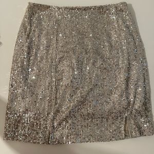 Silver sequin mini skirt size 7